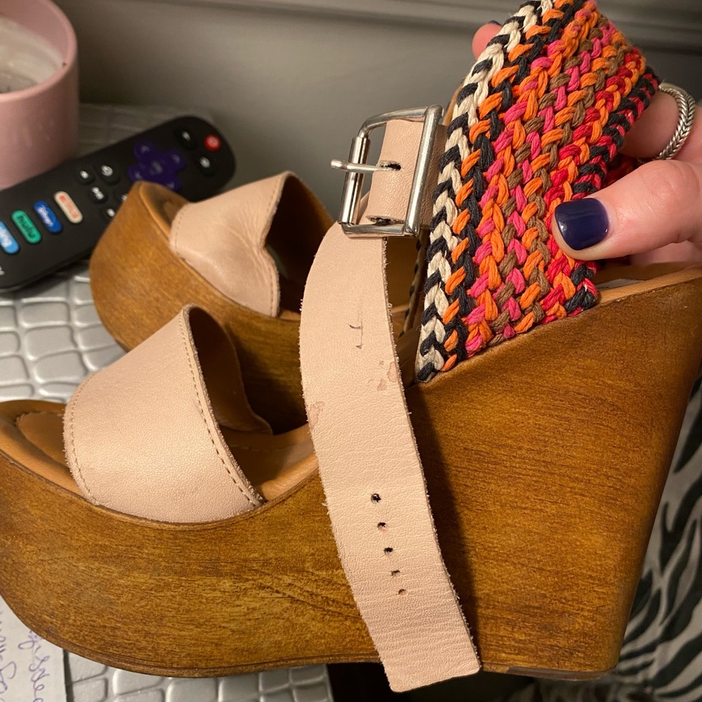 Colorful Steve Madden espadrille wedges used